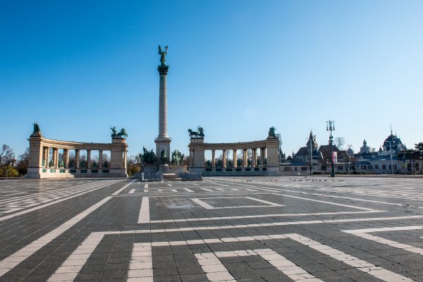 Heroes’ Square and the Millennium Monument in Budapest